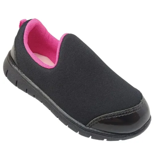 Tênis Infantil Feminino Menina Preto Rosa Escolar Pinókio P27610473