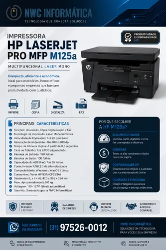 IMORESSORA HP LASERJET PRO MFP M125a