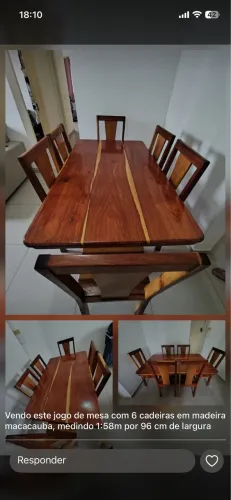 Mesa de madeira macacaúba 