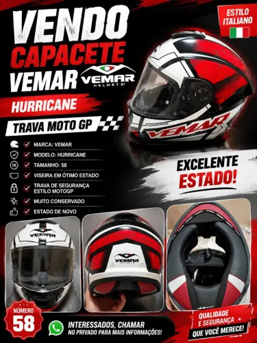 VENDO CAPACETE VEMAR N58