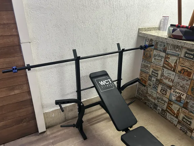Barra academia supino 1,80 cm com presilha lock jaw