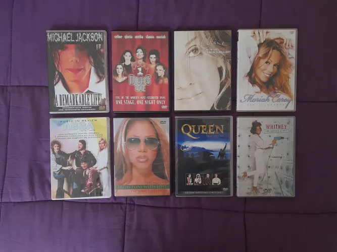 Coleção de DVDs Michael Celine Mariah Queen Whitney ABBA Divas e mais...