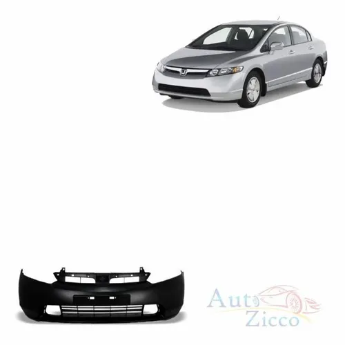 Parachoque Dianteiro Civic 2007 à 2008 com Furo Milha com Ressalto Placa