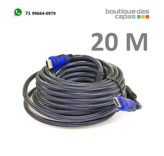 Cabo Hdmi x hdmi 20 m 1.4 20 Metros 20m Full Hd 1080p Lcd Ps3 Xbox Tv 3d