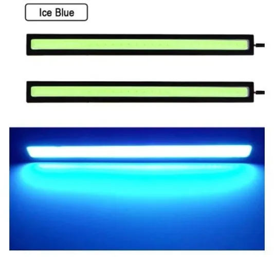 Led Barra kit 2 Unid. Super Farol Drl Luz Diurna Cob 12w Carro Moto Ice Blue  COD-CP613 