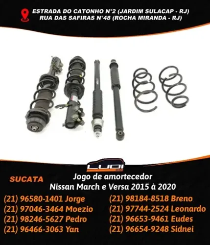 Jogo de amortecedor Nissan March e Versa 2015 à 2020