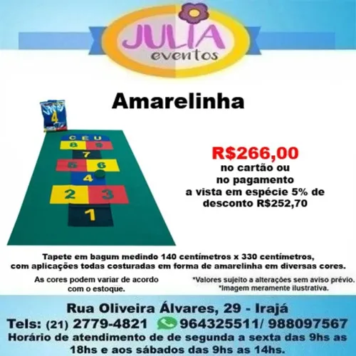 Amarelinha Tapete infantil 