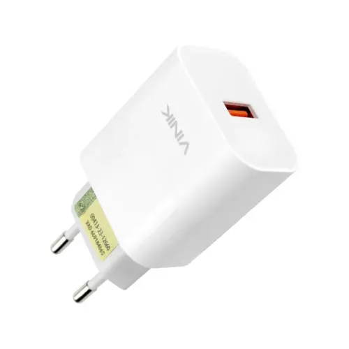 Carregador de Parede Vinik 3.0A 20W Branco Bivolt (1 USB) Quick Charge - WZetta