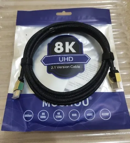 Cabo HDMI 2.1 Original ( 4K 120Hz / 8K 60Hz / 240Hz HDR - 2 Metros - Cabo Trançado