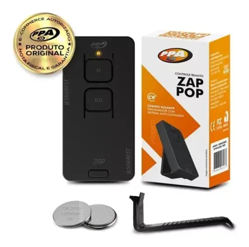Controle Ppa Zap Pop 433 Dupla Tecnologia Portão Eletrônico