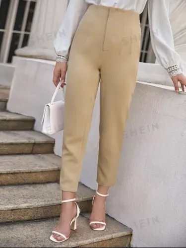 Calça Alfaiataria Beje SHEIN Inspiração Zara Nova 