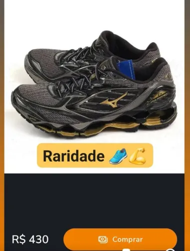 Tênis Mizuno Wave Prophecy 6 preto dourado raridade 