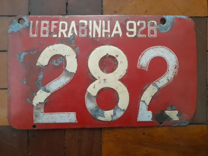 Placa Rara Antiga de Carro - Original - Década de 1920 