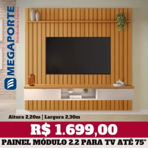 Painel Módulo Ripado 2,28m para Televisão até 75" (Novo) Entrega Grátis!
