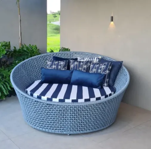 CHAISE DE CORDA NÁUTICA COM TECIDO ACQUABLOCK