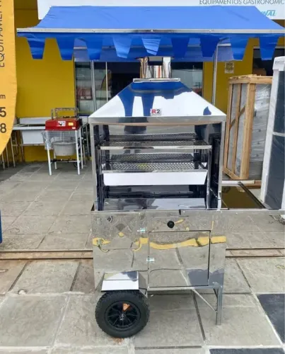 Carrinho de Churrasquinho 80 cm inox * Novo