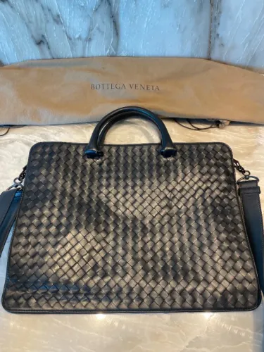 Bottega Veneta Blu Intrecciato Briefcase / Pasta de Documentos