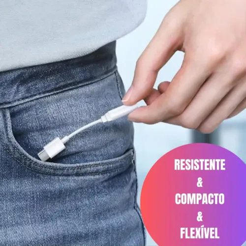 Adptador conversor de Áudio Fone de Ouvindo Tipo C