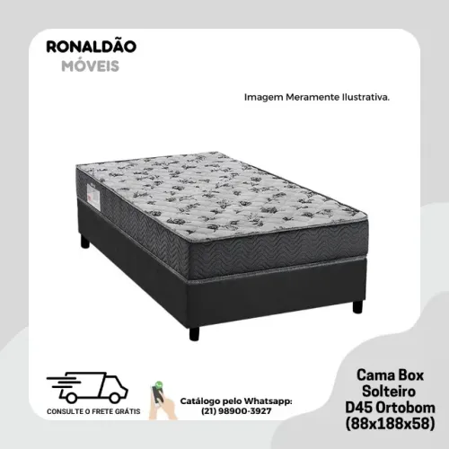 Cama Box Solteiro D45 Ortobom - Entrega Rápida! 