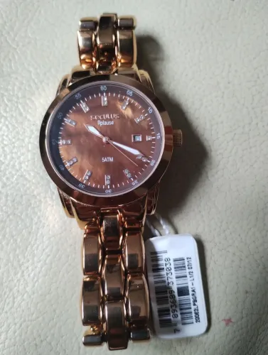 Relógio SECULUS, modelo Aplause, novo, original, 5ATM, cristais Swarovski, cor cobre