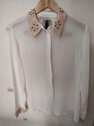 Alpelo camisa com renda gola até 44