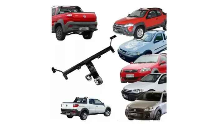 Engate Reboque Fixo Traseiro Puxador Fiat Strada Adventure Treckking 1998 até 2020