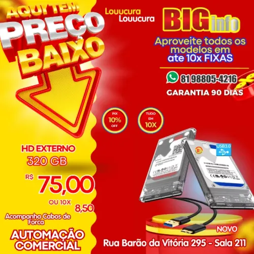 Hd Externo Portátil 320gb 3.0 Smart Tv Wii Oferta 