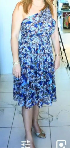 Vestido Floral Azul - Tamanho M