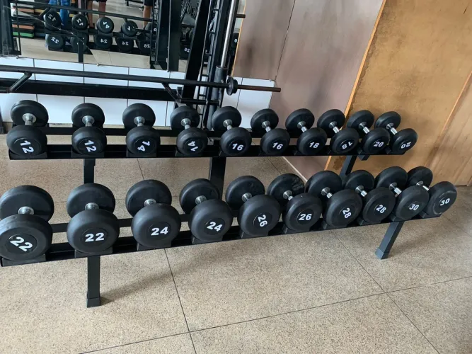 Jogo de dumbells monoblocos novos