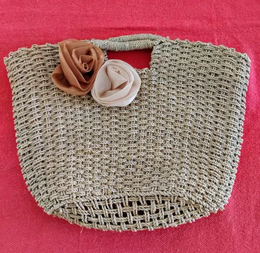 Bolsa de palha transada