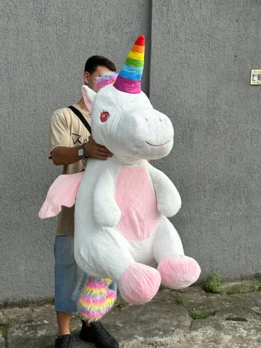 Unicórnio de Pelúcia Gigante 1.10m