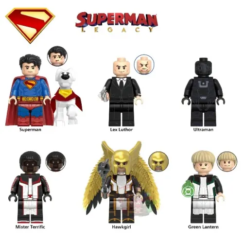 Superman Legacy e Krypto Minifigures de coleção Lex Mulher gavião, Lanterna Verde miniatur