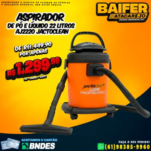Aspirador de Pó e Líquido 22 Litros Aj2220 JactoClean