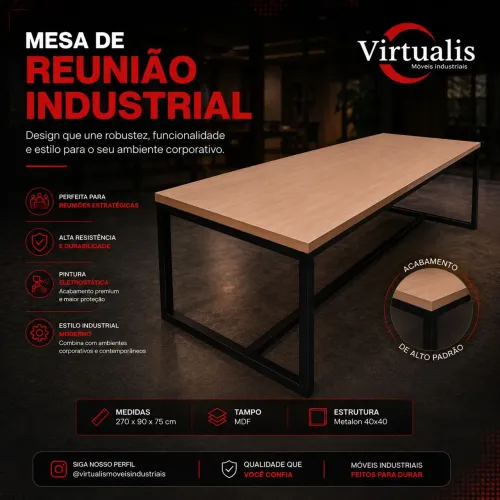 Mesa de reunião industrial