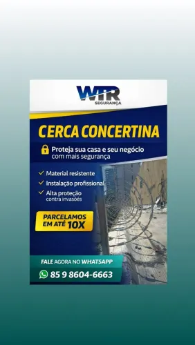 Vendo a instalação de super cerca elétrica e cerca espiral cortante
