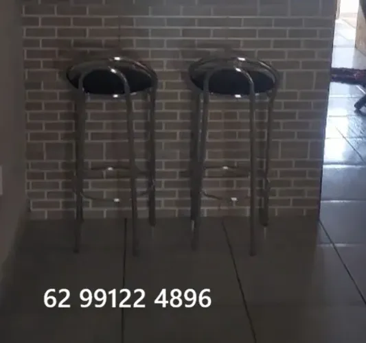 3 Cadeiras de inox p/ banqueta - *