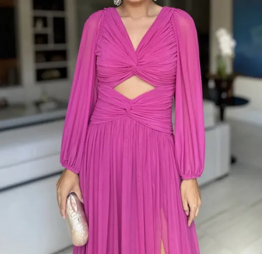 VESTIDO ROSA FÚCSIA PARA MADRINHAS/FORMATURA