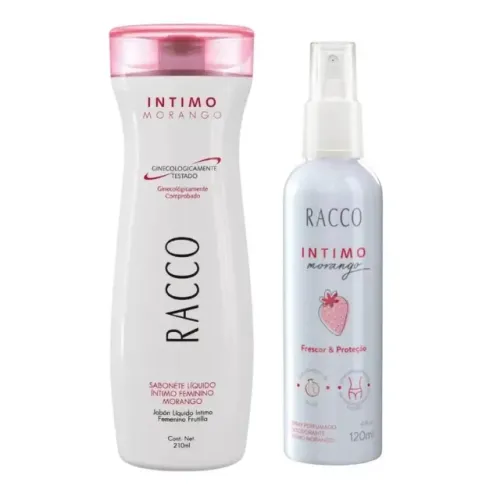 Kit Íntimo Morango Racco Sabonete+Spray Novo Frete Grátis