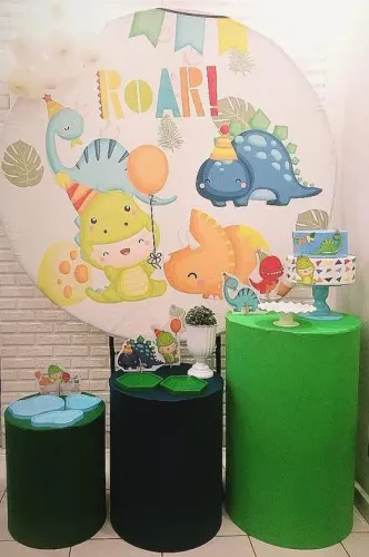Capa de painel redondo 1,50m dinossauro