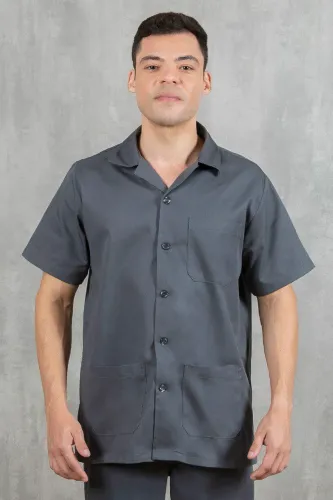 Conjunto Brim Calça e Jaleco manga curta trabalho Uniforme
