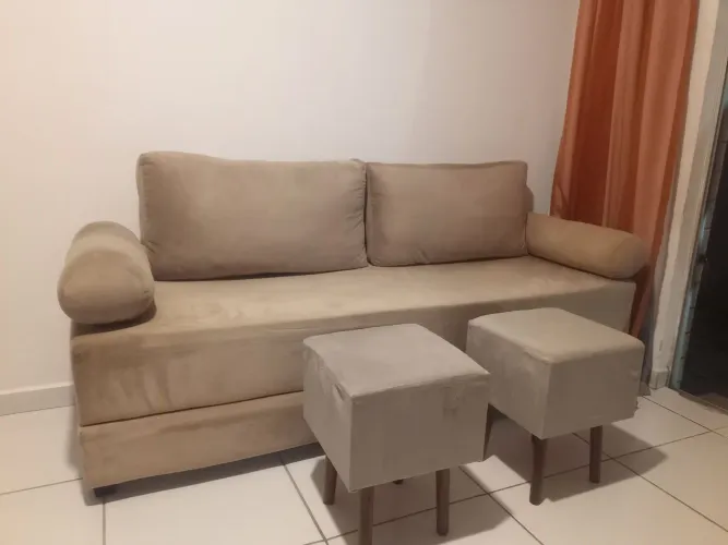 SOFÁ-CAMA CASAL+ 2 PUFFS