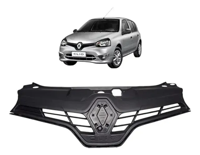 Grade Superior Parachoque Clio 2003 A 2005 Colmeia Preto