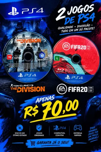 KIT 2 JOGOS PS4 ? FIFA 20 + The Division