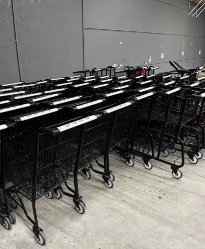 Carrinho Supermercado PRETO - 1 ou 2 cestas - Novo e Seminovo