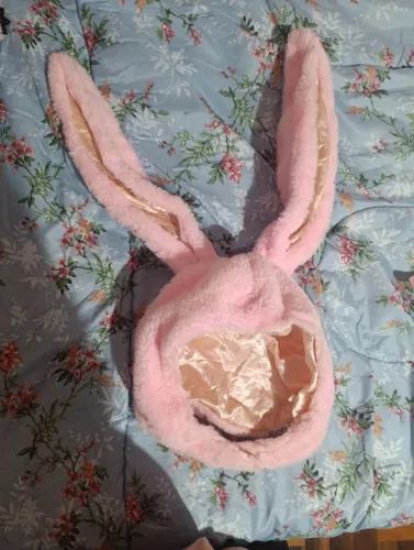 touca de coelho rosa peluciado cosplay fantasia kawaii sweet lolita cutecore