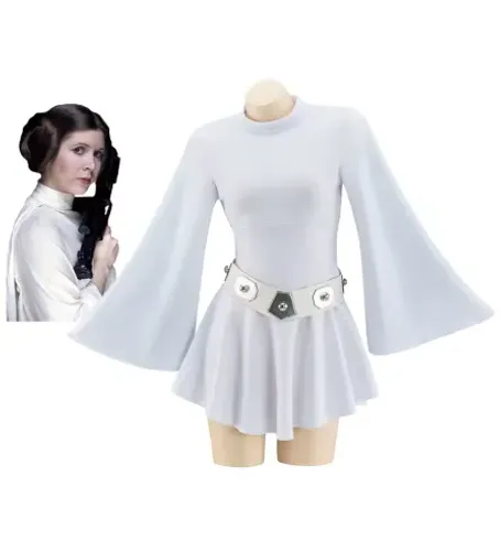 Fantasia / Cosplay Princesa Leia vestido curto branco - Novo