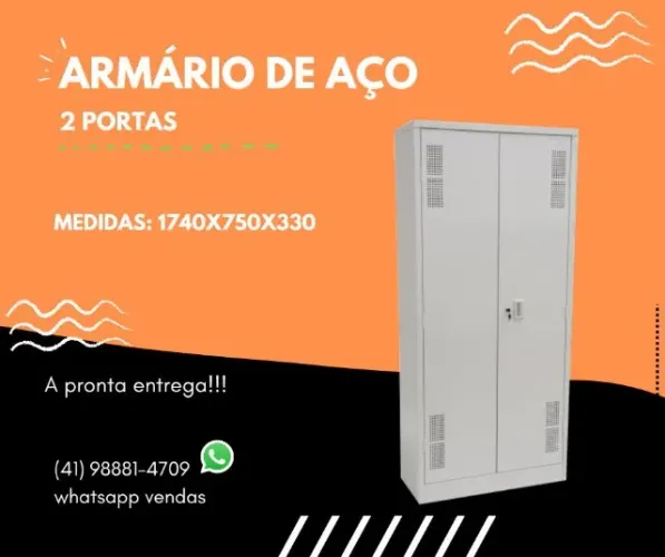 Armário de aço 2 portas novo da fábrica