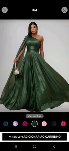 Vestido festa verde oliva 