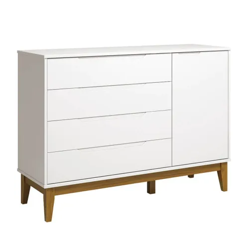 Cômoda 100% MDF e pés de madeira