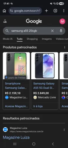 SAMSUNG A55 AZUL ESPELHADO